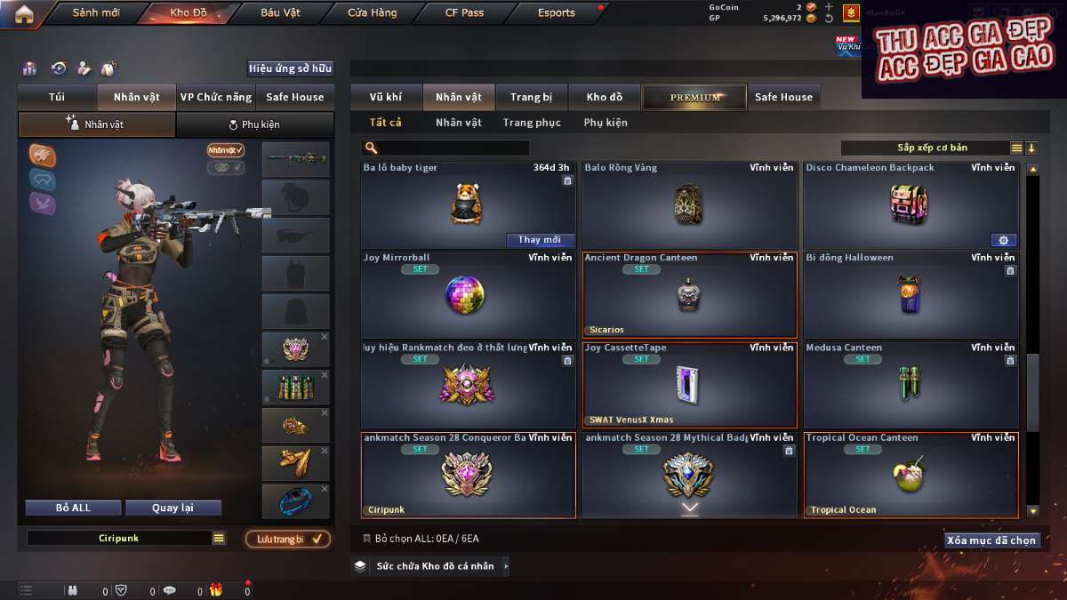 shop acc cf uy tin gia re